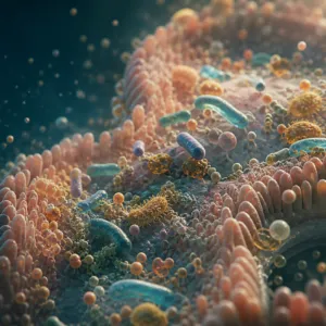 Gut microbiome bacteria illustration